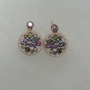 Pendientes de circonitas de colores