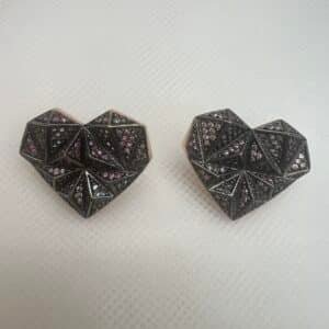 Pendientes de plata chapados en oro rosa con circonitas