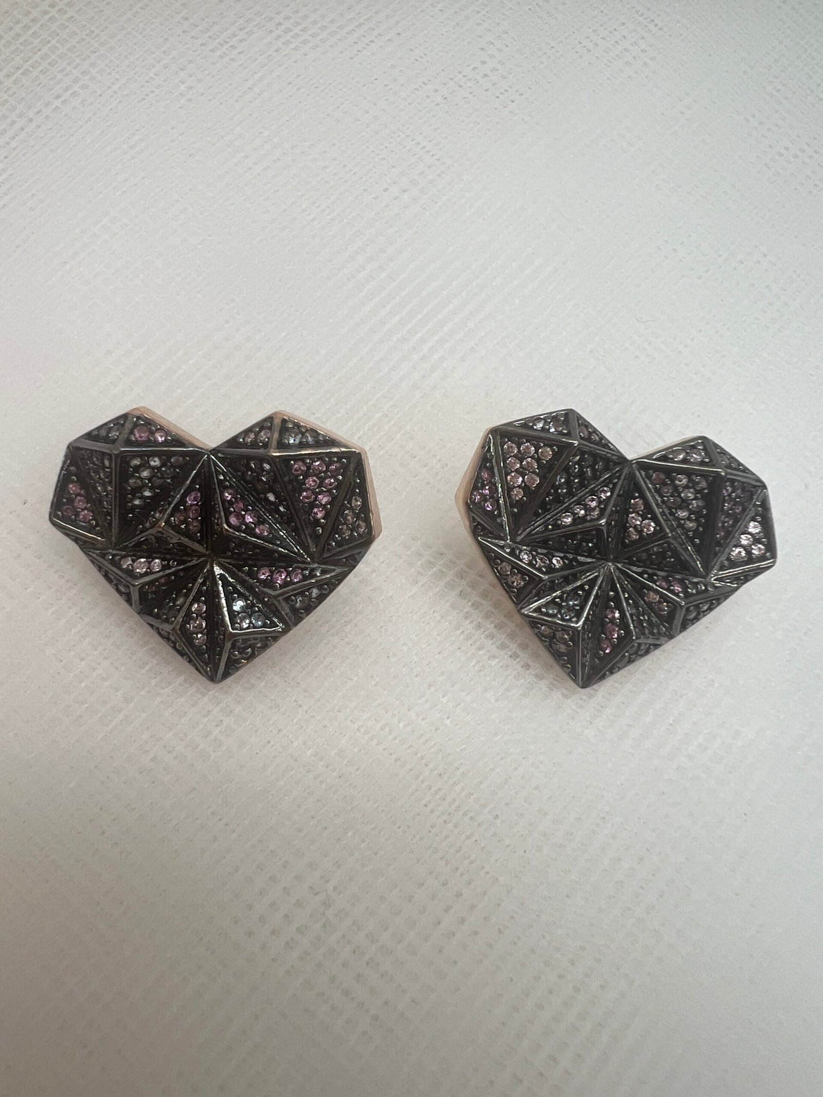 Pendientes de plata chapados en oro rosa con circonitas