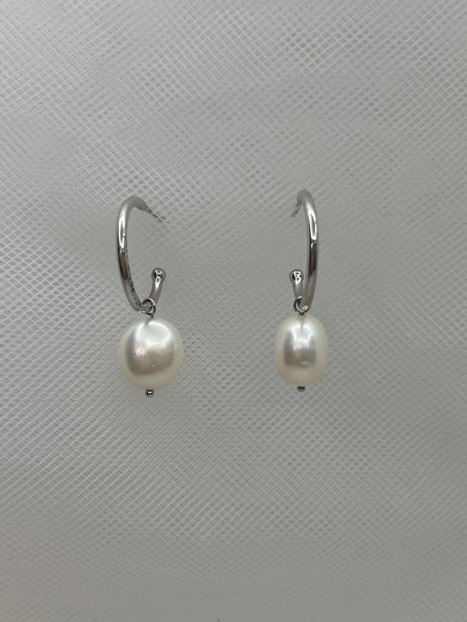 Pendientes aros de plata con perlas naturales