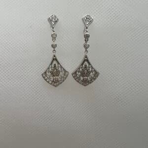 Pendientes de plata rodiada art deco