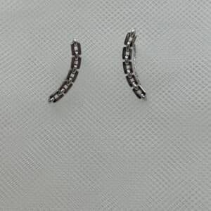 Pendientes trepadores de plata rodiada