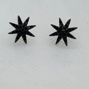 Pendientes de estrellas negras con circonitas