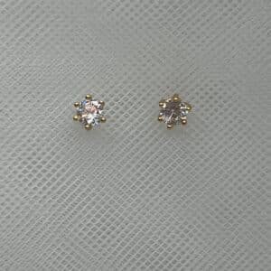 Pendientes circonitas de plata chapados en oro amarillo