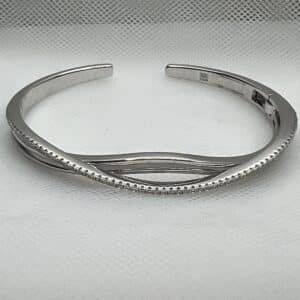 Esclava con circonitas rodiada en oro blanco