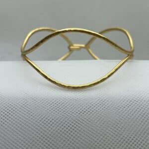 Esclava de plata chapada en oro amarillo matizada