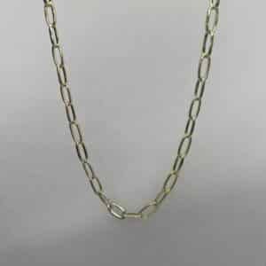 Collar de plata chapada en oro amarillo de eslabones