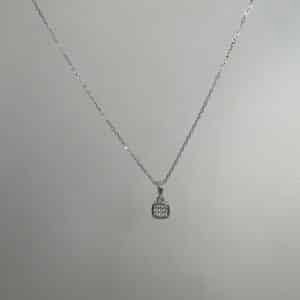 Collar de plata rodiado en oro blanco y circonitas