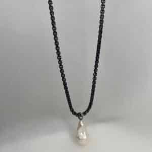 Cadena de bronce chapada con rodio negro
