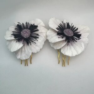 Tocado flores de porcelana
