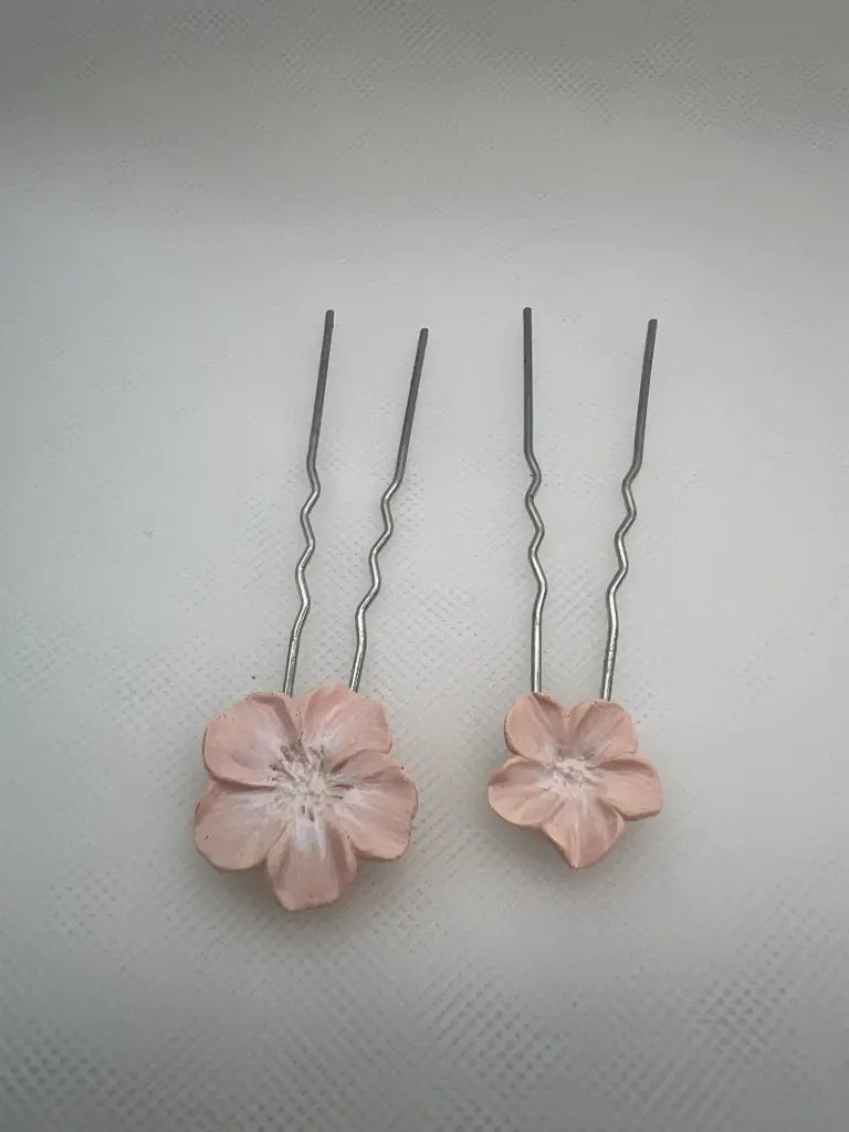Tocado flores rosas de porcelana