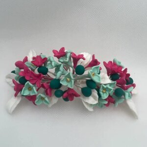 Tocado de flores de porcelana multicolor