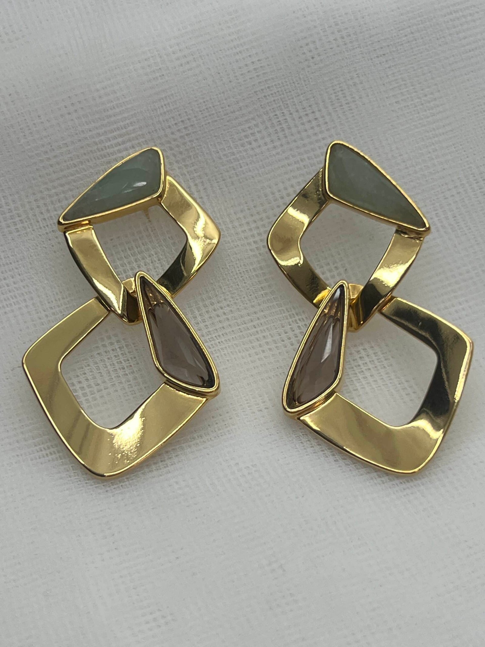 Pendientes largos piedra natural
