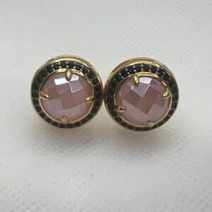 Pendientes con piedra natural y circonitas negras
