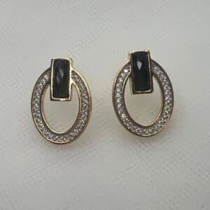 Pendientes con onix y circonitas