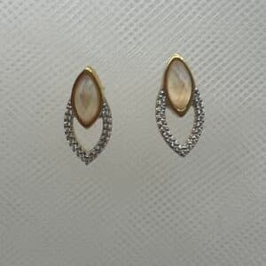 Pendientes boton con piedra natural