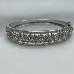 Esclava de plata con circonitas art deco