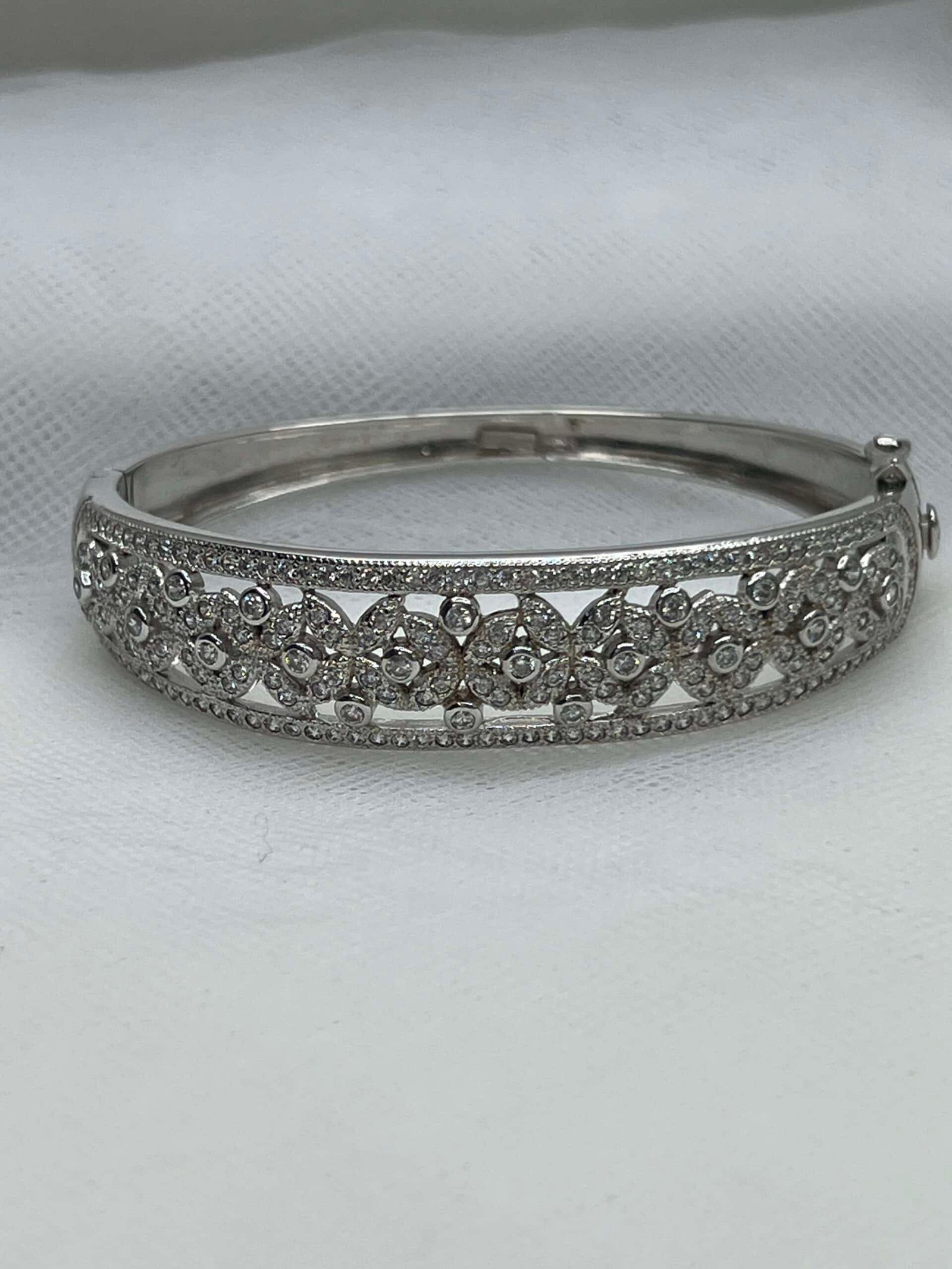 Esclava de plata con circonitas art deco
