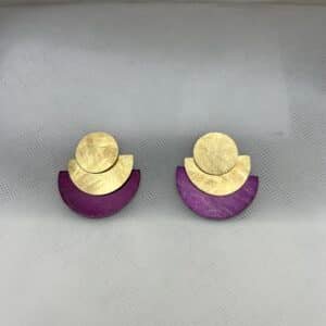 Pendientes de plata chapada y esmalte color fucsia