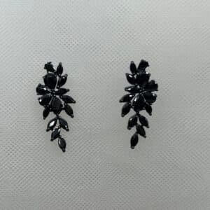 Pendientes de plata rodiados en negro con circonitas negras