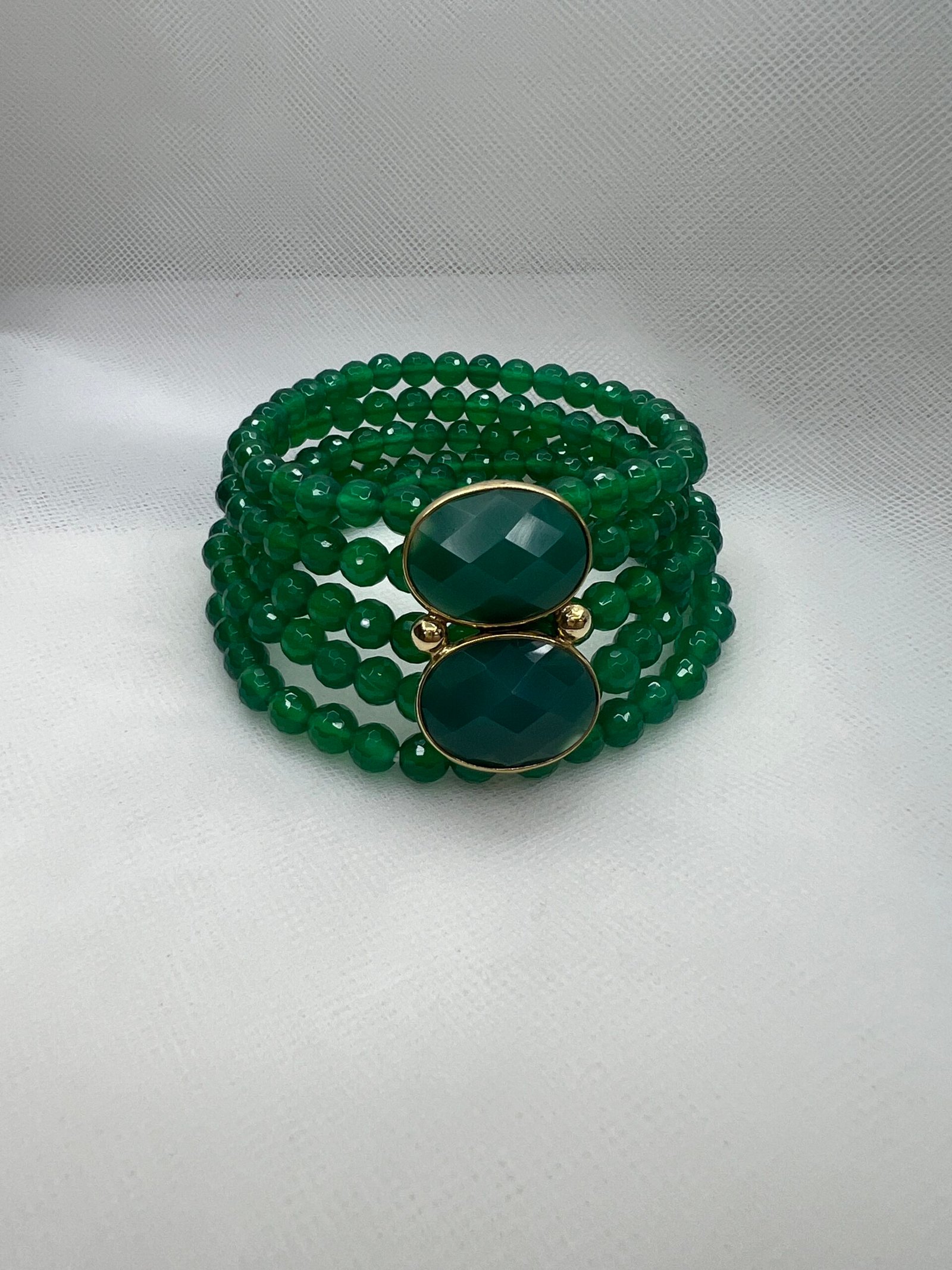 Pulsera de ágatas verdes