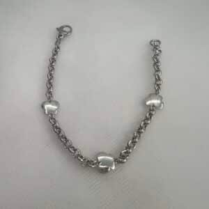 Pulsera de plata de eslabones y flores