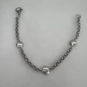 Pulsera plata eslabones y círculos