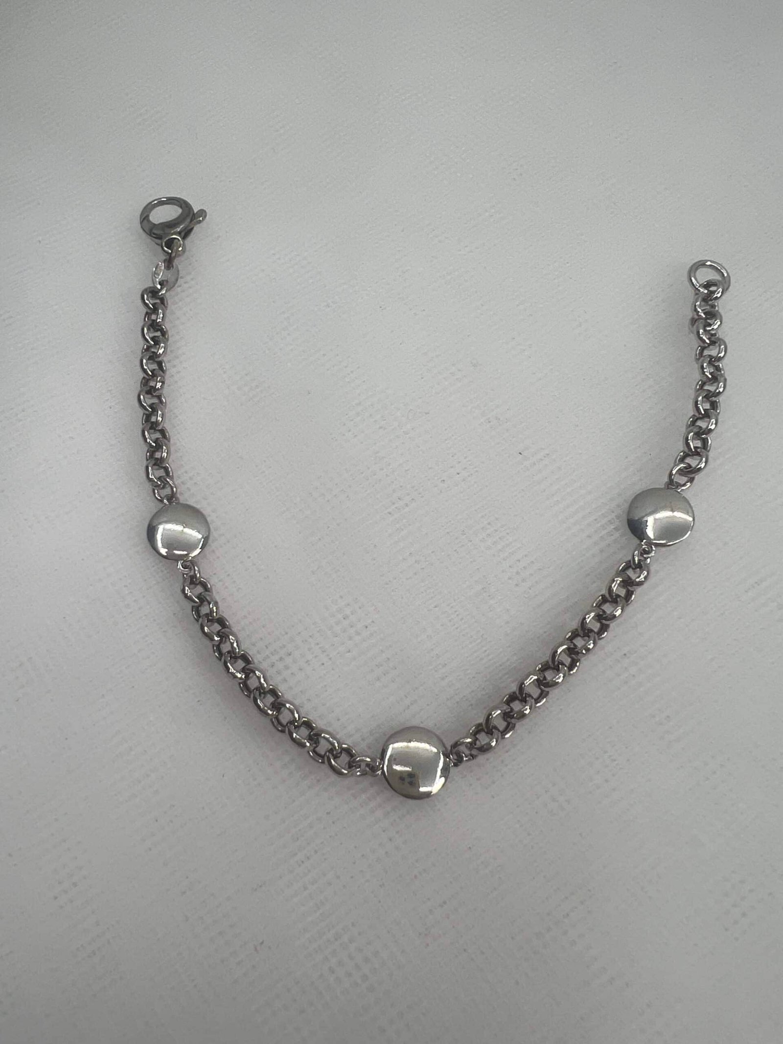 Pulsera plata eslabones y círculos