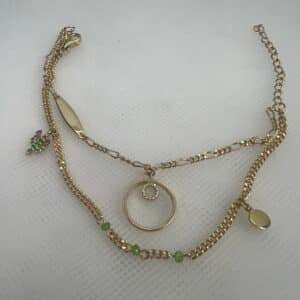 Pulsera de plata chapada con colgantes