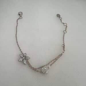 Pulsera de plata chapada en oro rosa con colgantes de circonitas