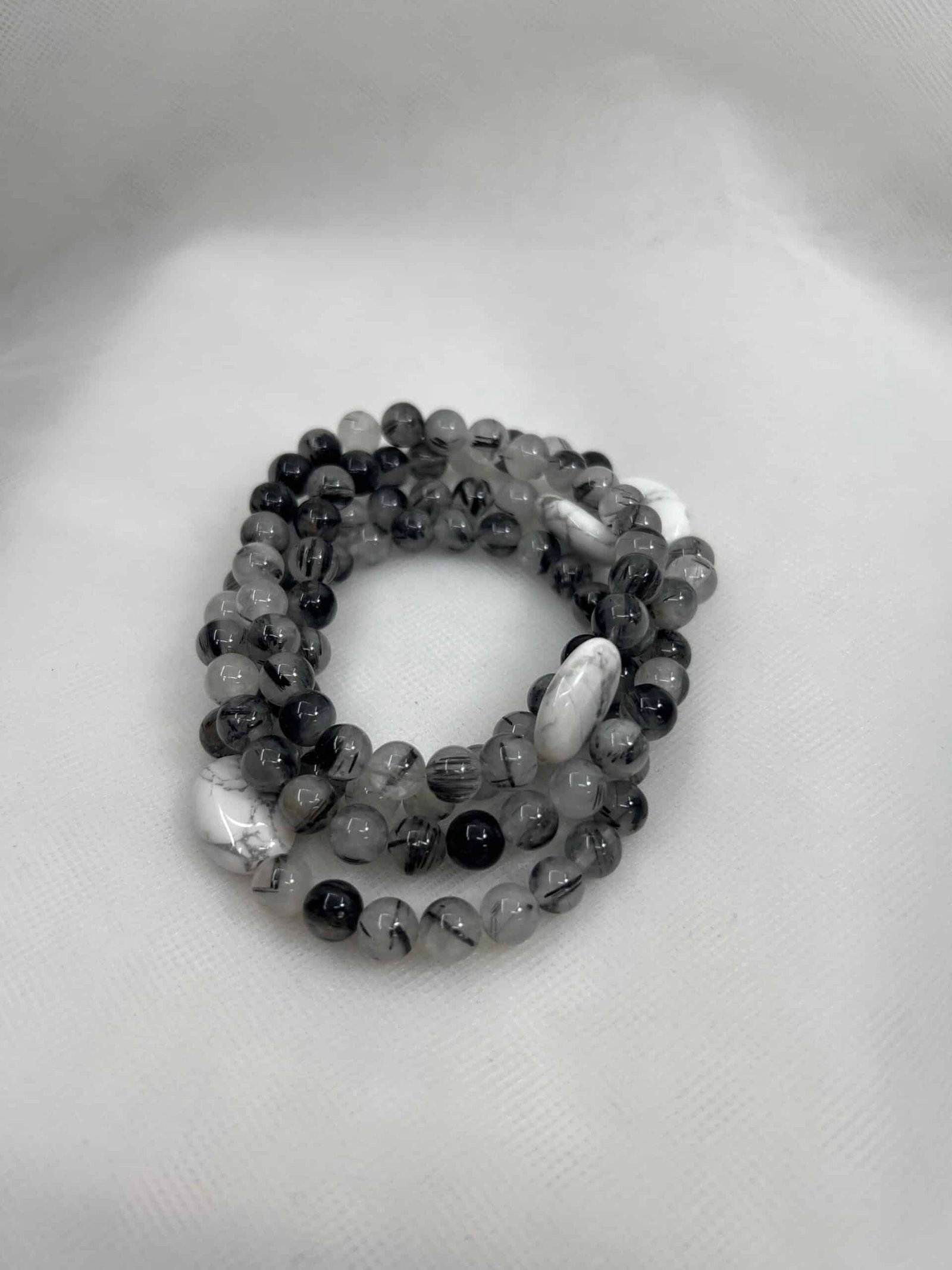 Pack de pulseras de agatas naturales y cuarzos elasticas.