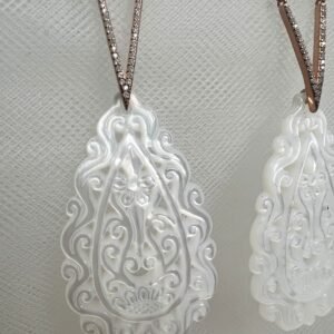 pendientes de plata con colgante de nacar