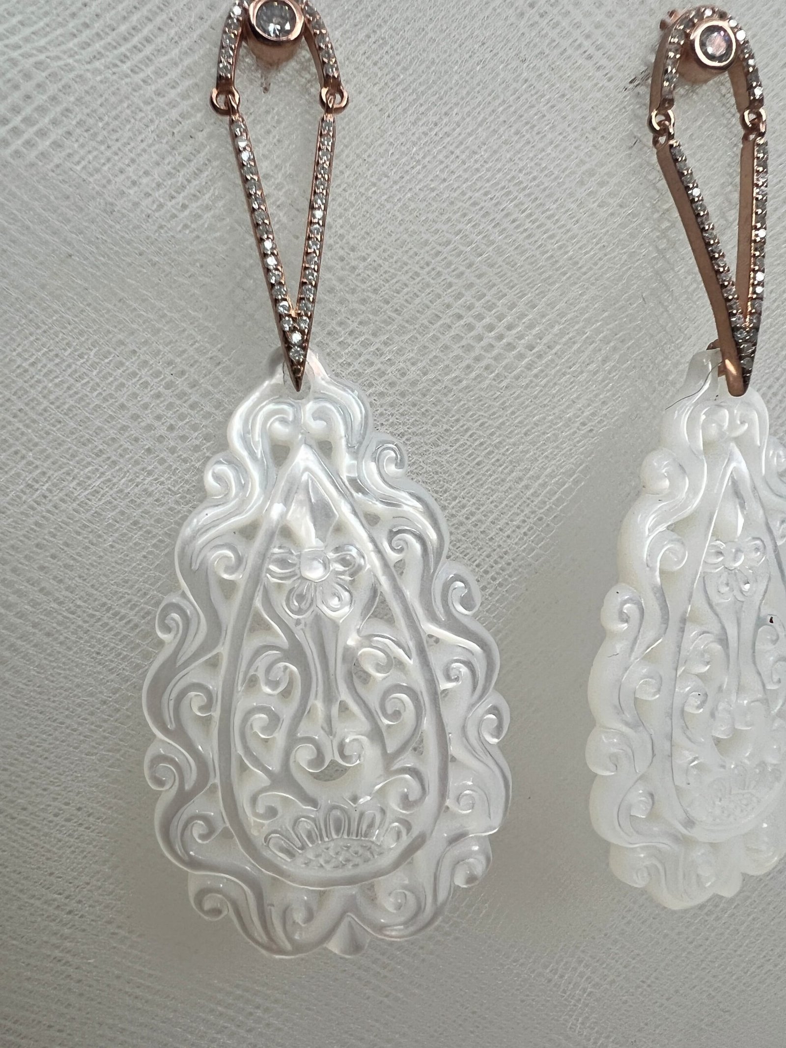 pendientes de plata con colgante de nacar
